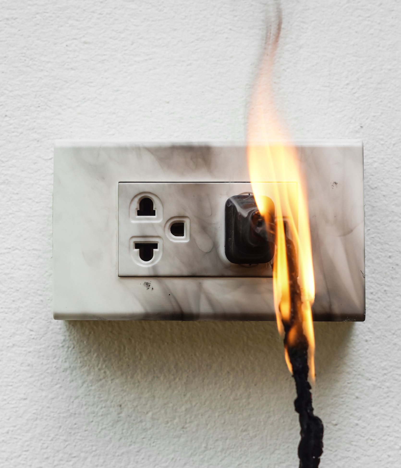 Outlet caught on fire