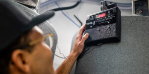 Employee working with equipment