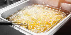 Hot fryer oil
