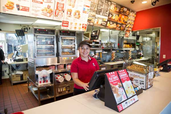 Cash register worker at KFC