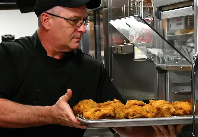 KFC Employee with Chicken