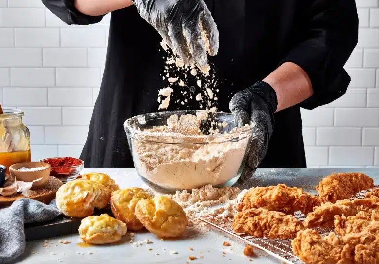 Krispy Krunchy Chicken food mixing