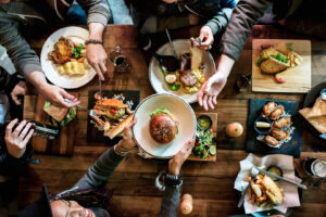 Diners at a table