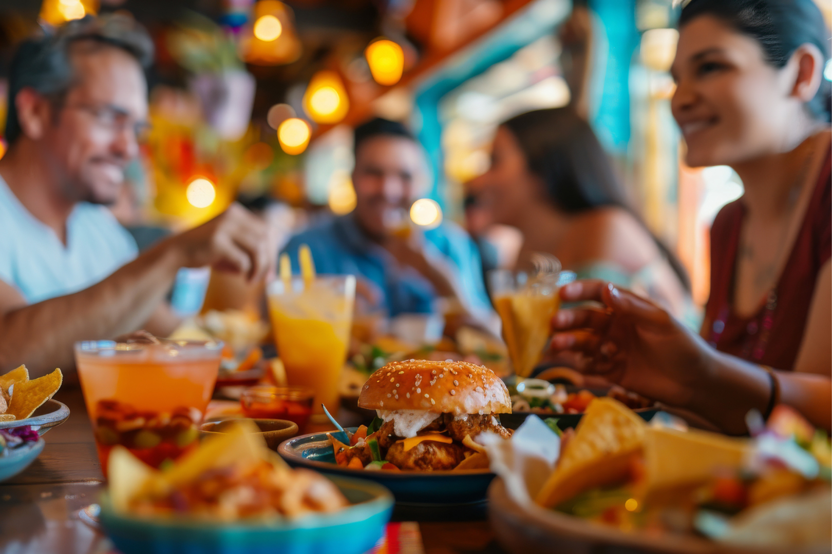 Diners at a restaurant