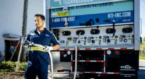 Restaurant Technologies work, truck, and hose