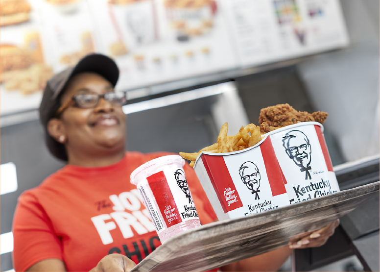 KFC Worker and Food