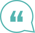Quotation marks in speech bubble